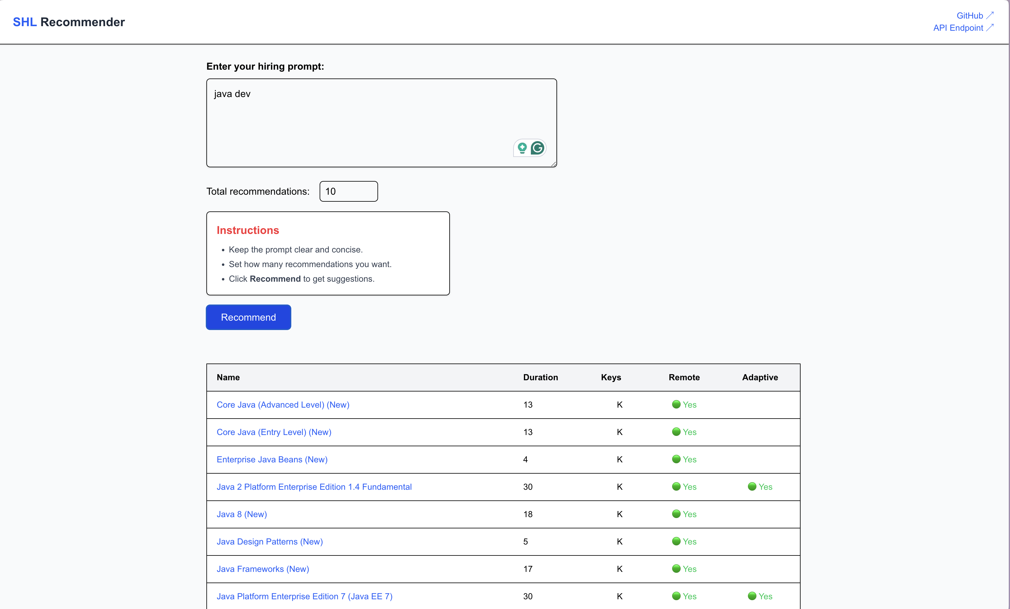 SHL Assessment Recommender